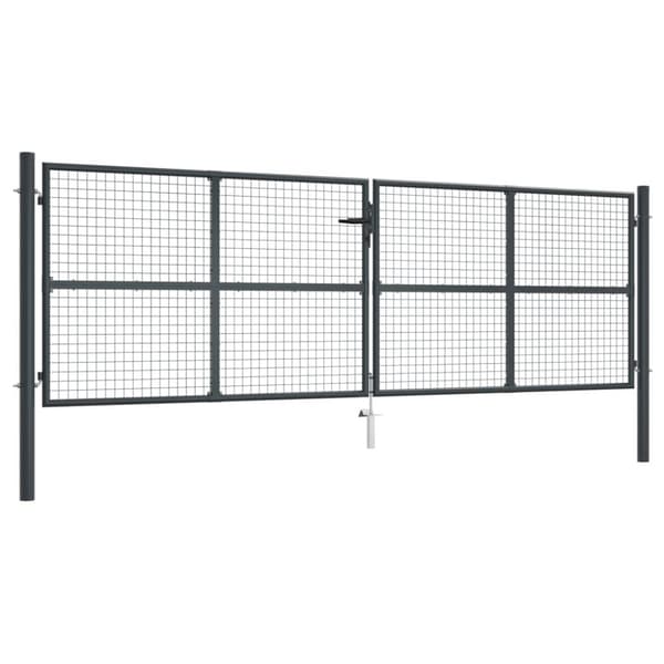 Nätgrind för trädgård galvaniserat stål 400x175 cm grå