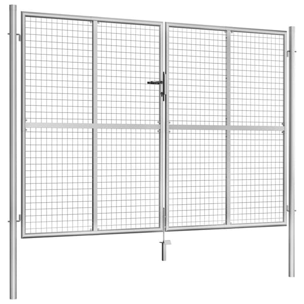 Trädgårdsgrind galvaniserat stål 306x225 cm silver