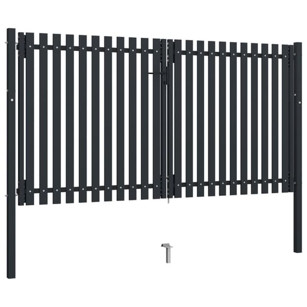 Stängselgrind dubbel stål 306x150 cm antracit