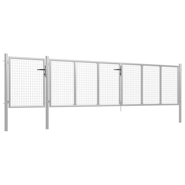 Trädgårdsgrind stål 500x100 cm silver