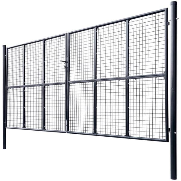 Nätgrind för trädgård galvaniserat stål 400x175 cm grå