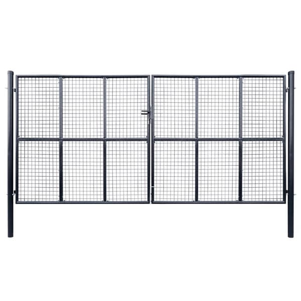 Nätgrind för trädgård galvaniserat stål 400x175 cm grå