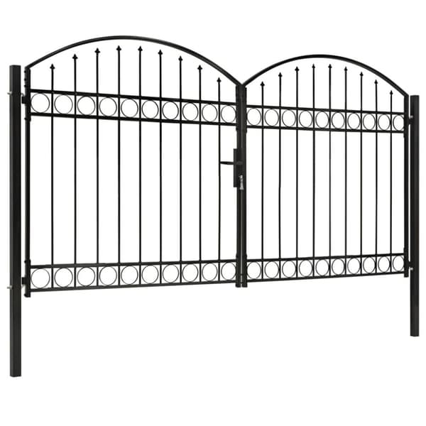 Dubbelgrind med välvd topp 300x175 cm stål svart