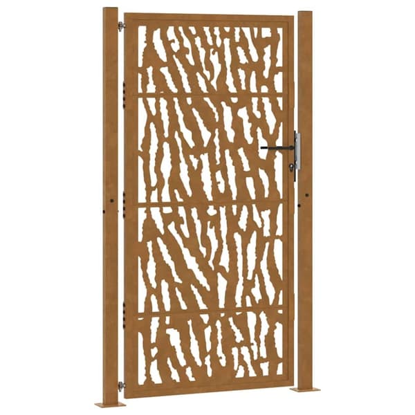 Trädgårdsgrind 105x180 cm väderbeständig stålspårdesign
