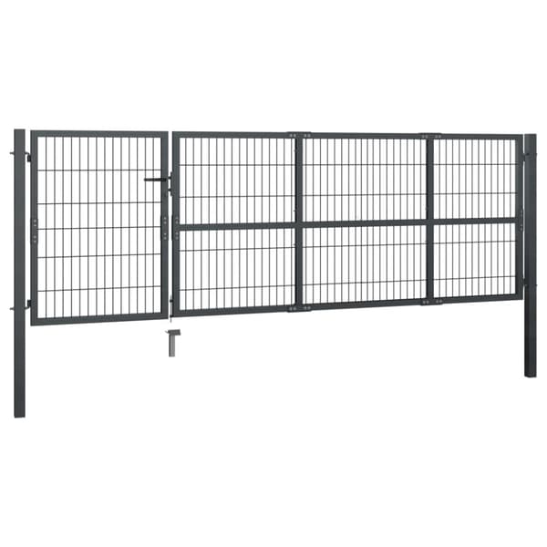 Grind med stolpar stål 350x100 cm antracit