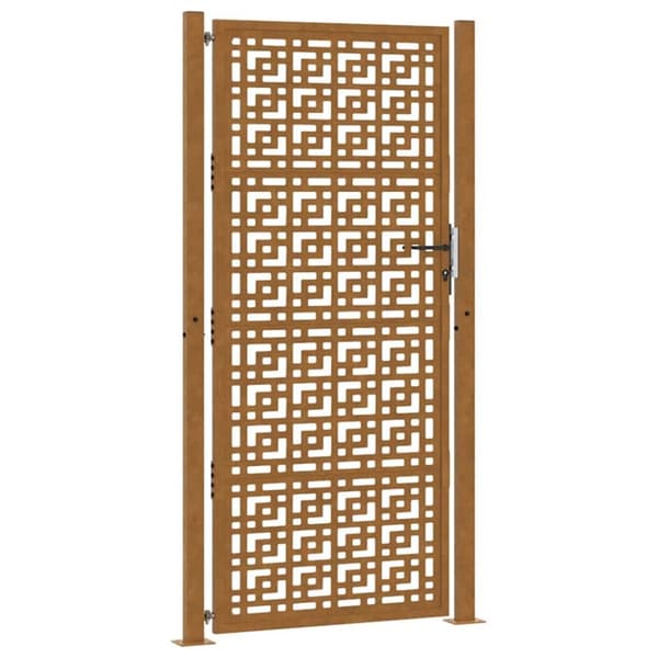Trädgårdsgrind 105x205 cm väderbeständig stålkorsdesign