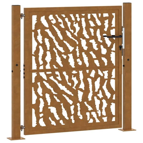 Trädgårdsgrind 105x105 cm väderbeständigt stål spåra design