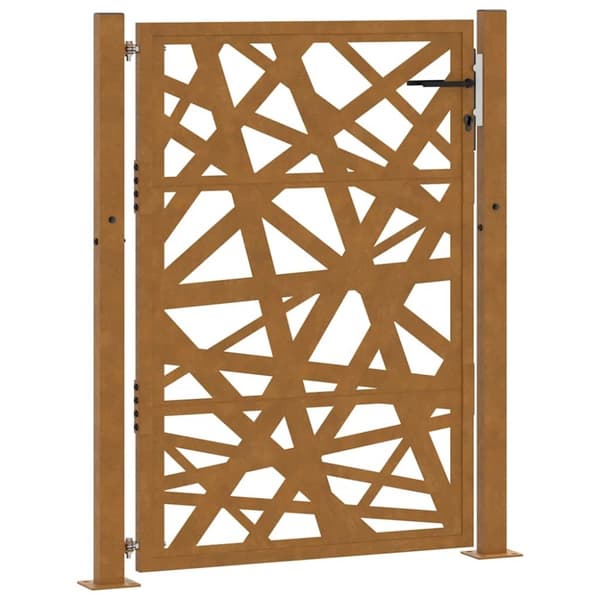 Trädgårdsgrind 105x130 cm väderbeständig bladdesign i stål