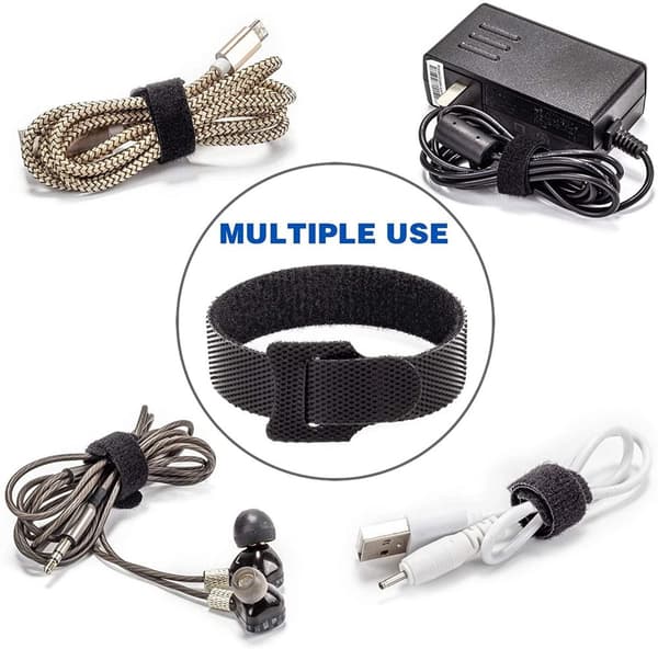 Kabelband, Kardborreband , återanvändbara buntband Velcro 50 pack
