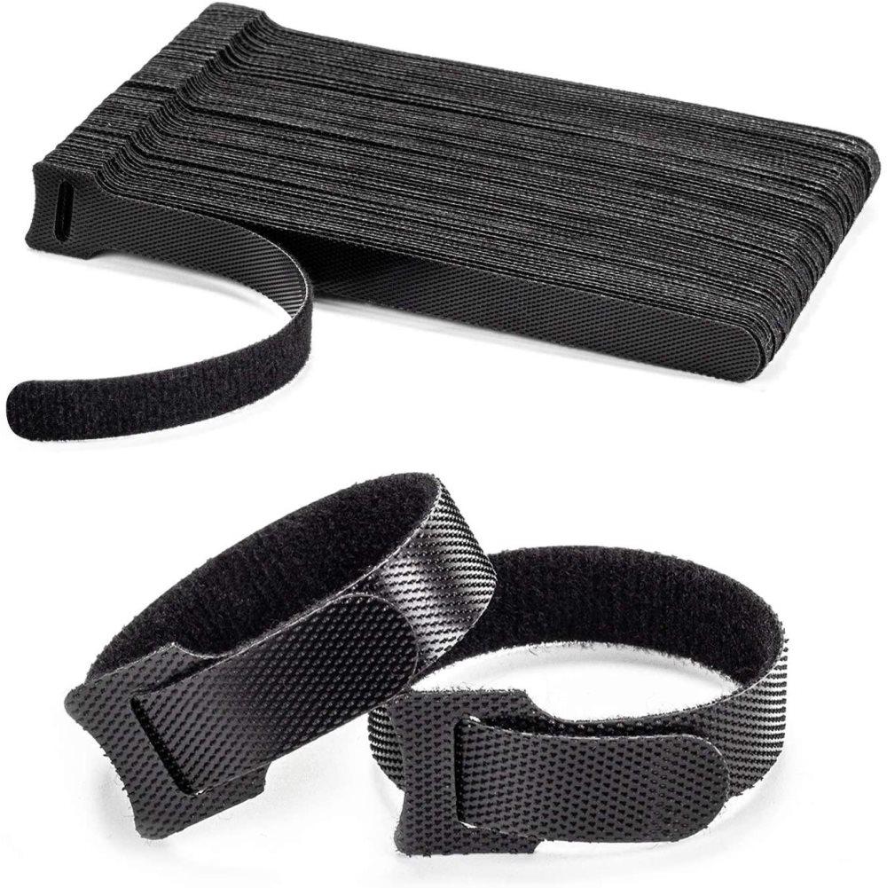 Kabelband med kardborr , återanvändbara buntband 50pack