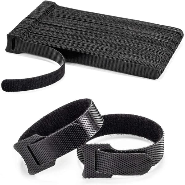 Kabelband, Kardborreband , återanvändbara buntband Velcro 50 pack