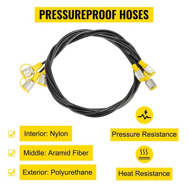Bärbar 0-60Mpa hydraulisk tryckmätare kit med 3 olika tryckmätare/6 olika testkopplingar / 3st 1,6M slangar, högkvalitativt material, noggrann mätning