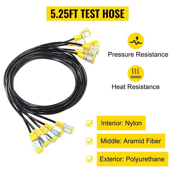 Hydraulisk testsats, precisionsmätning, tydlig avläsning, psi/bar dubbla enheter, tillförlitliga mätresultat, robust, bred användning