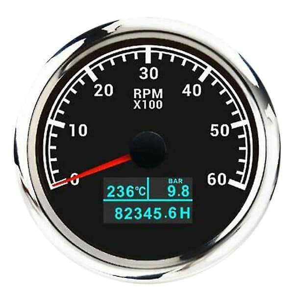 85 mm 3-i-1 marineomdrejningstæller 0-6000 RPM