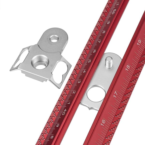 MT-2465 Træbearbejdningslinje Skrivermarkering T Firkantet lineal Aluminiumslegering Hulpositioneringsmarkeringsmåler - metrisk