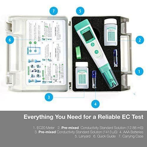 Apera Instruments pocketledningstestare, EC20, Värde, 1% F.s Noggrannhet, Bpb Sensor, komplett kit - AI212
