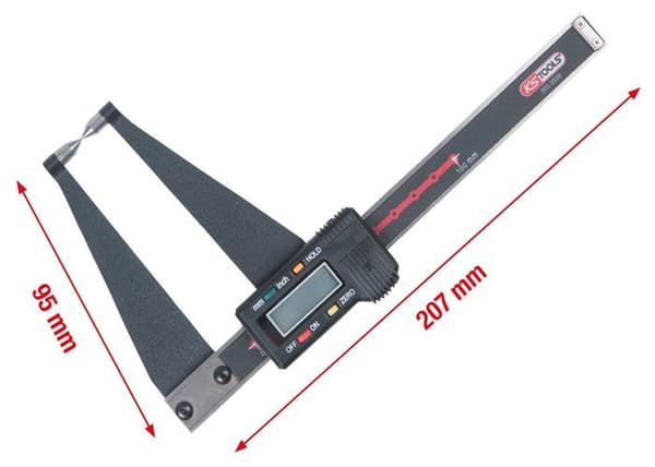 Ks tools - 300.0539 - Digital bromsok för bromsskivor - Mått i mm och tum