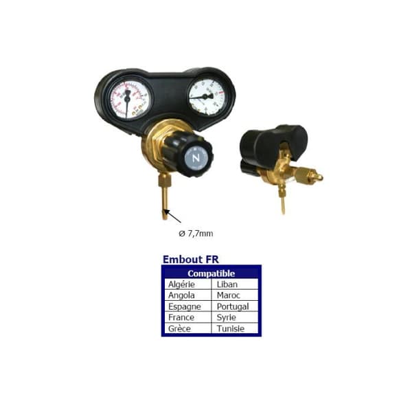 Manometer/flödesmätare - GYS - 041622 - För luft/rök/gas - Att skruva - 1/4" (8x13)