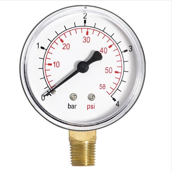 Vandtryksmåler 63 mm 4 bar 1/4” med sideindgang