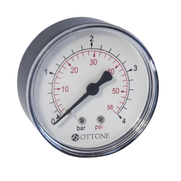 Vandtryksmåler 63 mm 6 bar 1/4” med bagindgang