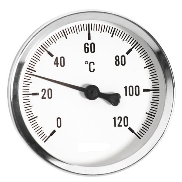 Termometer 1/2” bagindgang, 100 mm 0-120°C