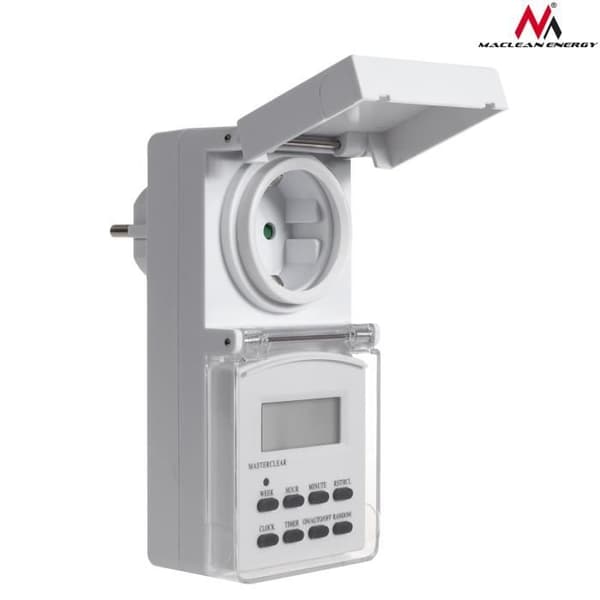 Utomhus digital timer F schuko uttag 10 program Maclean Energy MCE08G
