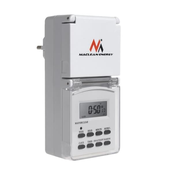 Utomhus digital timer F schuko uttag 10 program Maclean Energy MCE08G