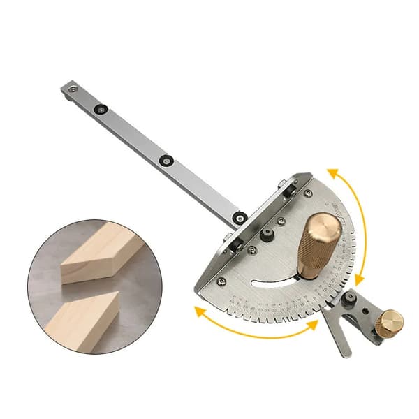 Puusepän viisteviivain, 450 mm ohjainrauta, raskaan käytön alumiini, ergonominen kuparikahva