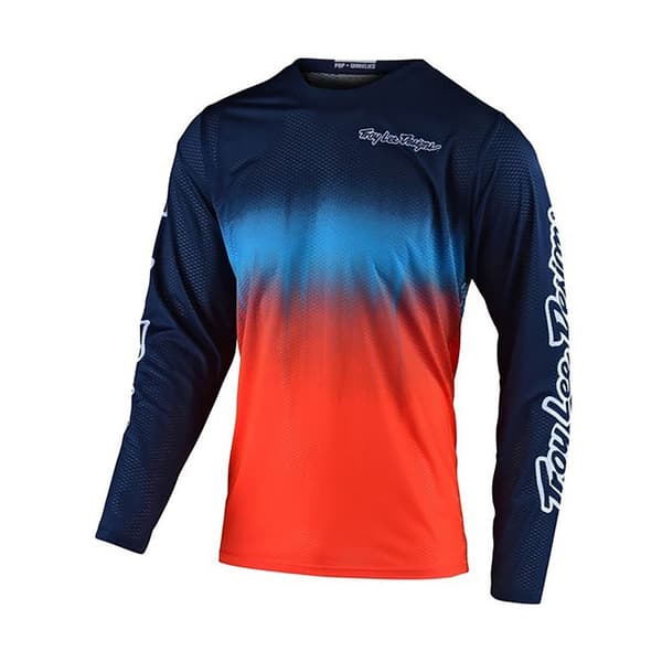 Troy Lee Designs Gp Air Stain´d T-shirt Med Lange ærmer Orange,Blå 2XL Mand