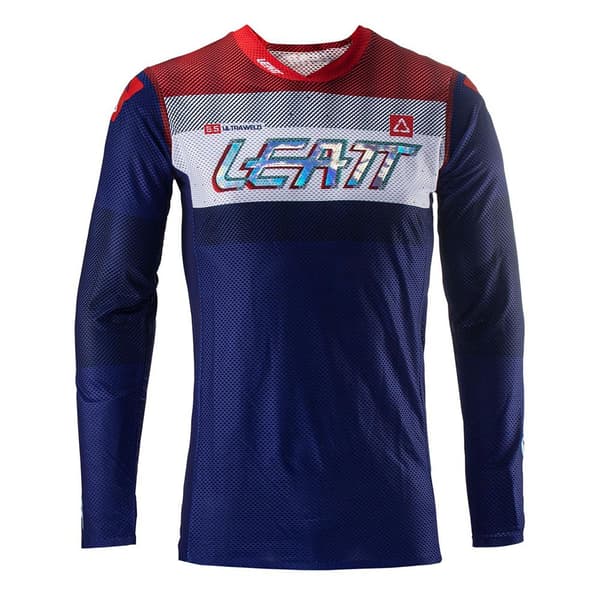 Leatt Moto 5.5 Ultraweld T-shirt Med Lange ærmer Blå XL Mand