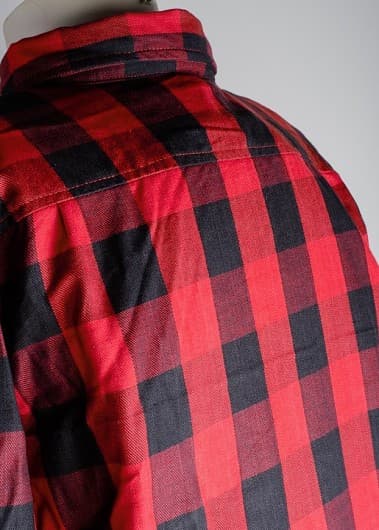 DAME KEVLAR SKJORTE FLANNEL RØD SORT CE 17092:2020 MC SKJORTE - MCV
