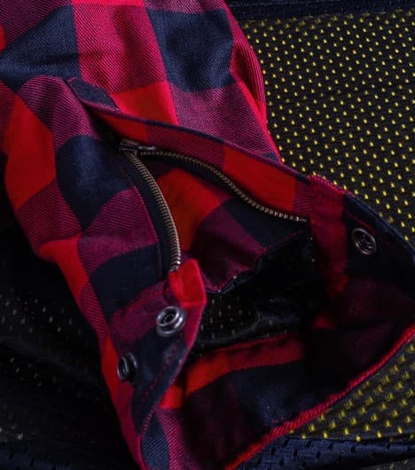 DAME KEVLAR SKJORTE FLANNEL RØD SORT CE 17092:2020 MC SKJORTE - MCV