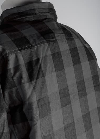 KEVLAR SKJORTE GRÅ SORT CE 17092:2020 FLANNEL MOTORCYKEL SKJORTE - MCV DS5