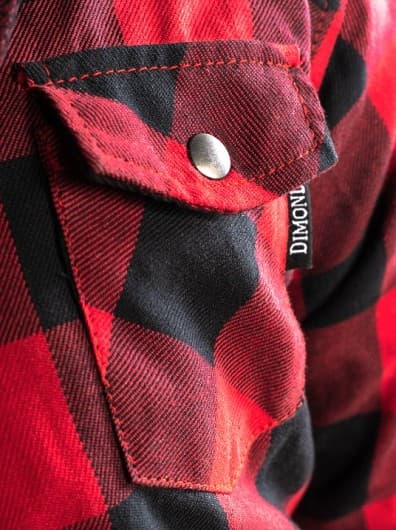 JUNIOR / BARN FLANELL ZIPPER CLASSIC RED/BLACK CE KEVLAR SKJORTA - MCV DS5