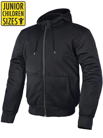 JUNIOR / BARN KEVLAR HOODIE CE AA 17092:2020 BLACK MC HOODIE - MCV DS5