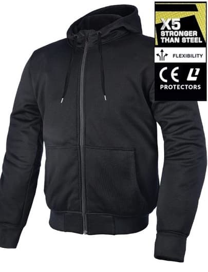 KEVLAR HOODIE CE AA 17092:2020 BLACK MC HOODIE - MCV DS5