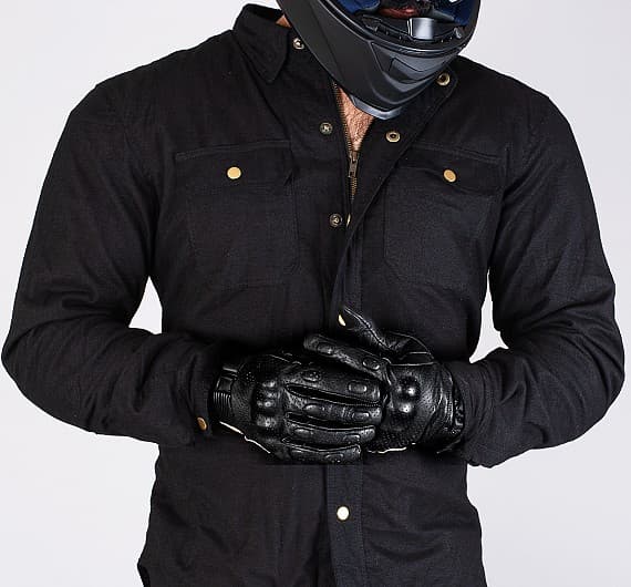 KEVLARSKJORTA FULL BLACK CE 17092:2020 FLANELL MC SKJORTA - MCV DS5
