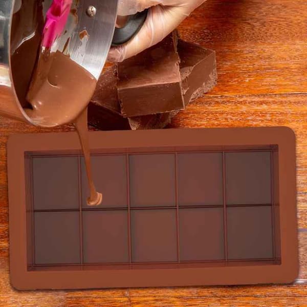 1 tums djup chokladstångsform 10 Snap, stor 2-pack silikon tjocka chokladstångsformar, Dubai chokladstångsform