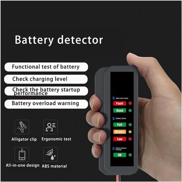 12V Universal Bil Motorcykel Tester Detektor Batteri Tester Digital Generator Tester Bil Diagn Verktyg [507]