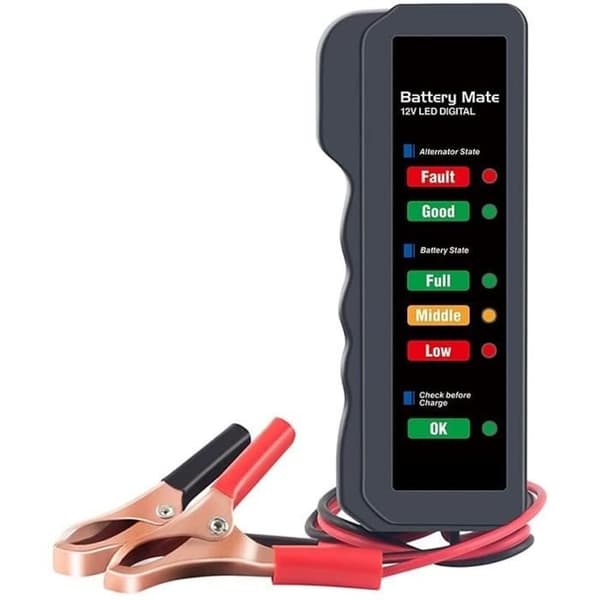 Batteritestare - Bil - 12V - 6 LED - Portabel - Generatoranalysator
