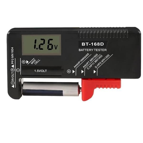 Battery Tester Checker, Universal Tester Monitor för AA AAA C D 9V 1,5V knappcellsbatterier - batteritid