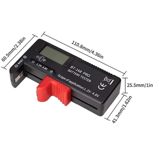 Digital batteritestare - Hög precision - LCD-skärm - Kompatibel AA, AAA, 9V, C, D