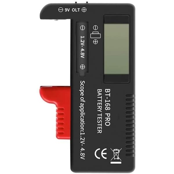 Digital batteritestare - Hög precision - LCD-skärm - Kompatibel AA, AAA, 9V, C, D