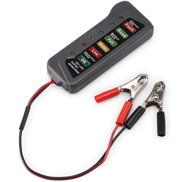 Batteritestare 12V - Bil Moto - LED Digital - Kontroll av Generator - Statuskontroll - Kompakt