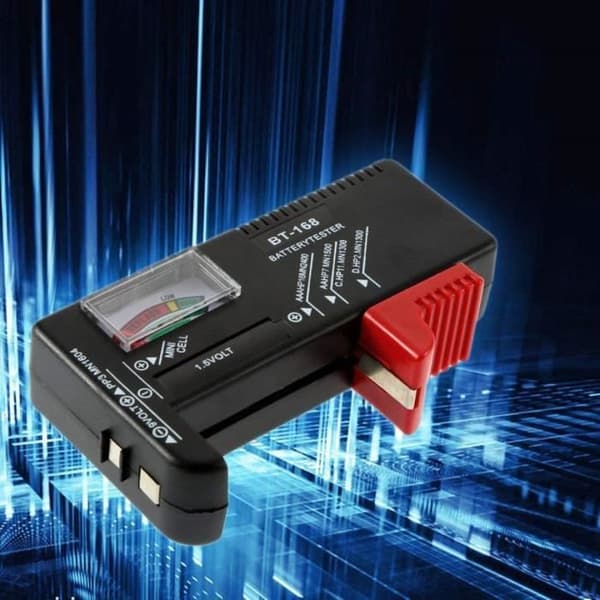 AA-AAA-C-D Universal-knappcellsbatterier - 9V - 1,5V Färgindikator som indikerar volt Tester BT-168 - Svart32