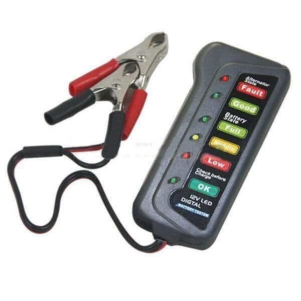 NEUFU Batteritestare 6-LED-indikator 12V Generator Checker Auto Digital Tester TOUR11845
