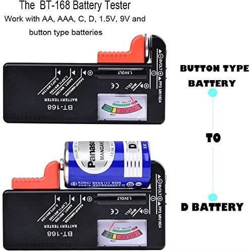 Batteritestare - Batteritestare för AAA, AA, C, D, 1,5V, 9V och små batterier, Bilnivåtestare 31