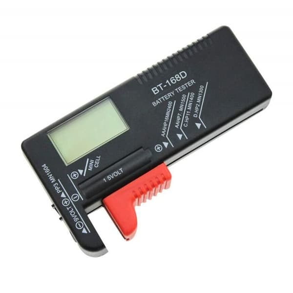 Batteritestare, Digital knappcellsbatteritestare, knappbatteritestare, för AA, AAA, C, D, PP3, 9V, 1.5V19 batterier