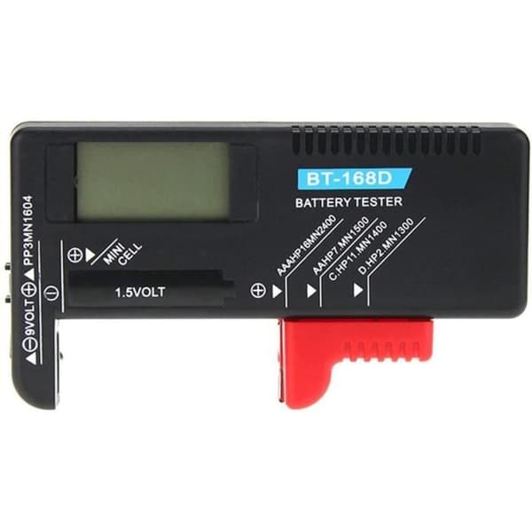 Digital batteritestare Kapacitetsdetektor Diagnostiskt verktyg Volt Checker för AAA AA CD 9V 1,5V knappcellsbatteri BT-16 193