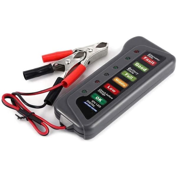 Vigorflyrun Parts Ltd 12V Digital Batteri Alternator Tester Batteri Tester Batterinivå Monitor 6L Display